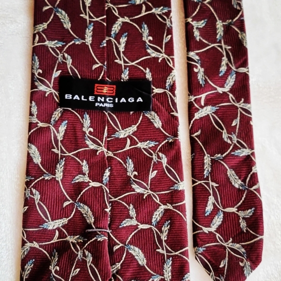 Balenciaga Vtg Flowing Feathered Tie - Picture 9 of 9